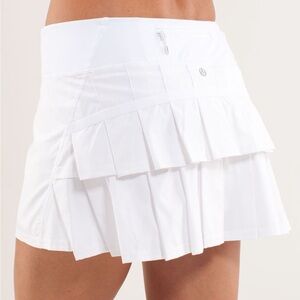 LULULEMON Run: Pace Setter Skirt Shorts Under White Size 8 Reg Zip Draw